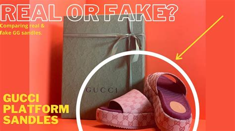 How to spot fake Gucci sandals (GG slide platform). 